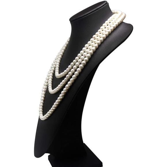 Layered Pearl Necklace, Cream White - Picture 4 of 6